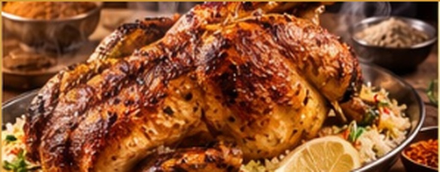 Half chicken sajji